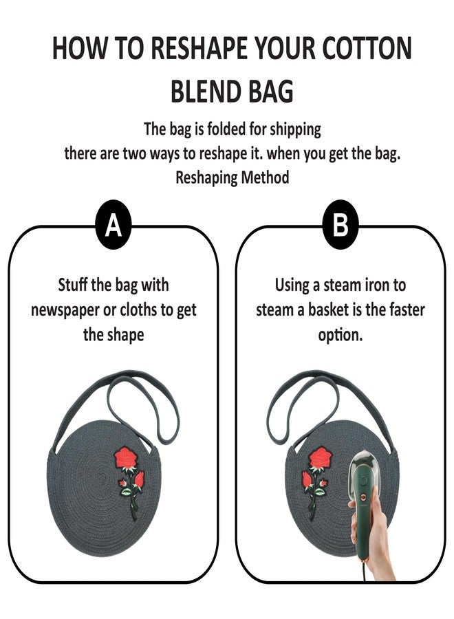 Ariya Women's Round Sling Bag with Swatch (4058 | Dark Gray) Handcrafted PP & Cotton Blend Shoulder Purse, Perfect for Ladies & Girls, Lightweight Crossbody Bag for Daily, Casual, Travel - Image 5